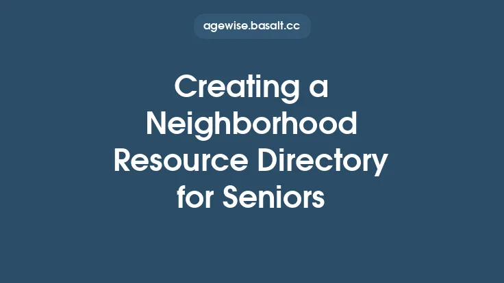Creating a Neighborhood Resource Directory for Seniors Thumbnail