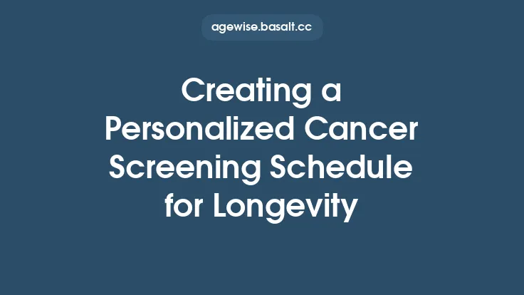 Creating a Personalized Cancer Screening Schedule for Longevity Thumbnail