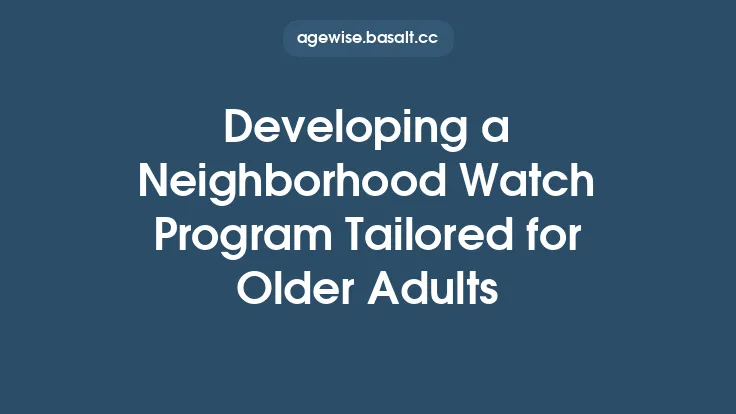 Developing a Neighborhood Watch Program Tailored for Older Adults Thumbnail