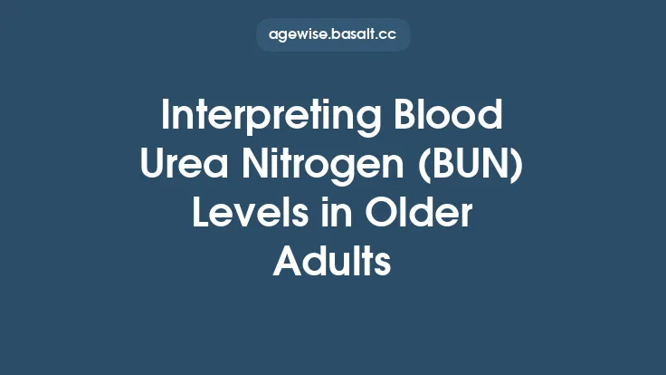 Interpreting Blood Urea Nitrogen (BUN) Levels in Older Adults Thumbnail