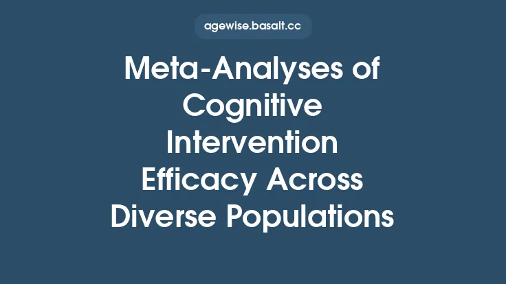 Meta‑Analyses of Cognitive Intervention Efficacy Across Diverse Populations Thumbnail