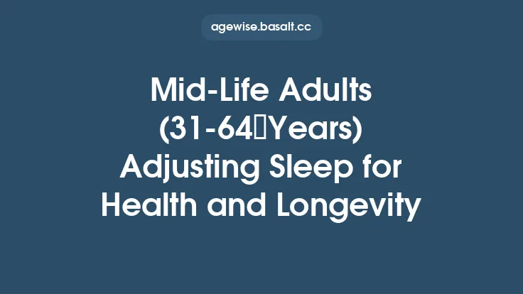 Mid‑Life Adults (31‑64 Years) Adjusting Sleep for Health and Longevity Thumbnail