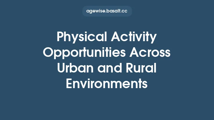 Physical Activity Opportunities Across Urban and Rural Environments Thumbnail