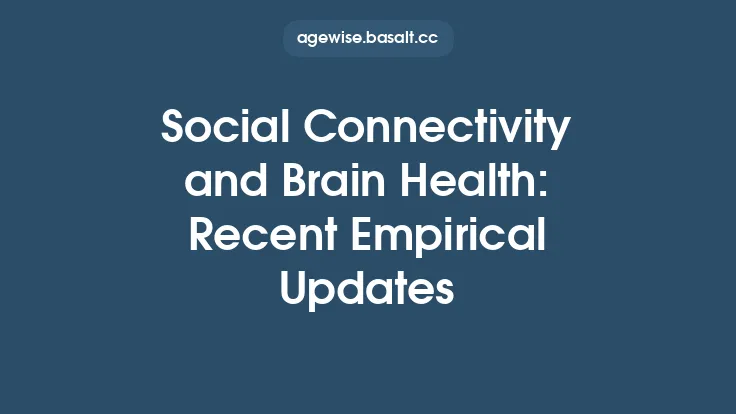 Social Connectivity and Brain Health: Recent Empirical Updates Thumbnail