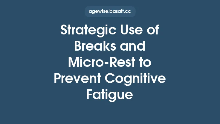 Strategic Use of Breaks and Micro‑Rest to Prevent Cognitive Fatigue Thumbnail