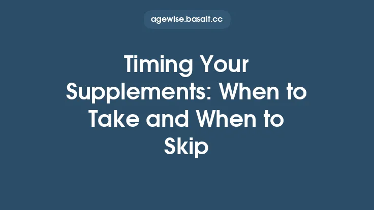 Timing Your Supplements: When to Take and When to Skip Thumbnail